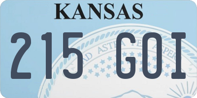 KS license plate 215GOI