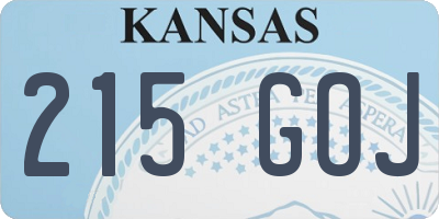 KS license plate 215GOJ
