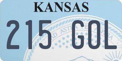KS license plate 215GOL
