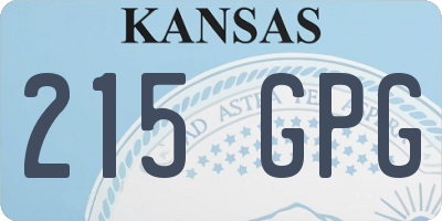 KS license plate 215GPG