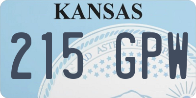 KS license plate 215GPW