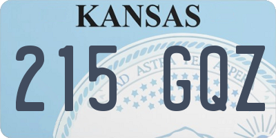 KS license plate 215GQZ