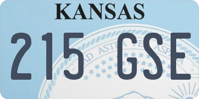 KS license plate 215GSE