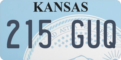KS license plate 215GUQ