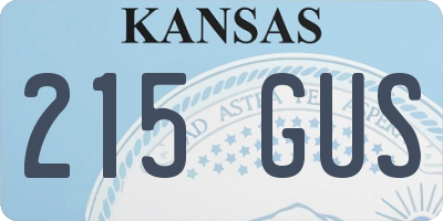 KS license plate 215GUS