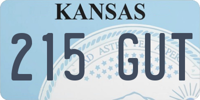 KS license plate 215GUT