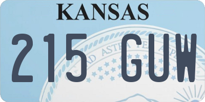 KS license plate 215GUW