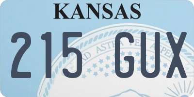 KS license plate 215GUX