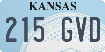 KS license plate 215GVD