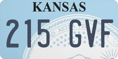 KS license plate 215GVF