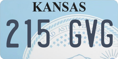 KS license plate 215GVG