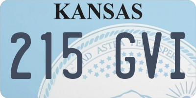 KS license plate 215GVI