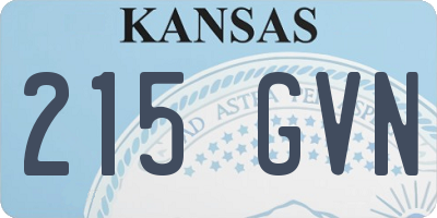 KS license plate 215GVN
