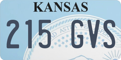 KS license plate 215GVS
