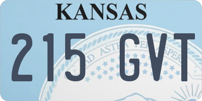 KS license plate 215GVT