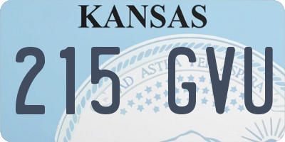 KS license plate 215GVU