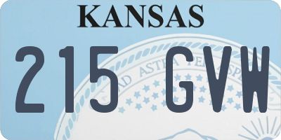 KS license plate 215GVW