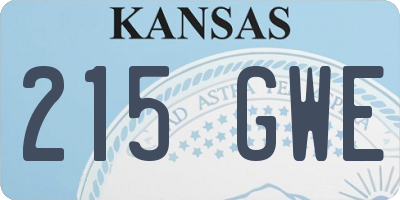 KS license plate 215GWE