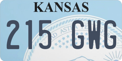 KS license plate 215GWG