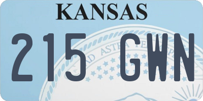 KS license plate 215GWN