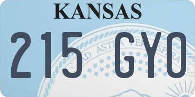 KS license plate 215GYO