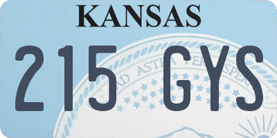 KS license plate 215GYS