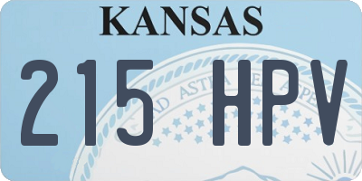 KS license plate 215HPV