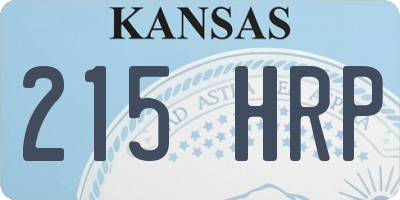 KS license plate 215HRP
