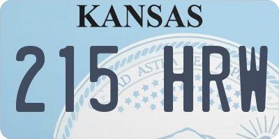 KS license plate 215HRW