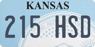 KS license plate 215HSD