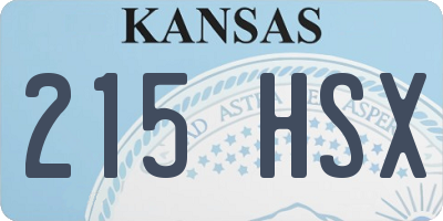 KS license plate 215HSX