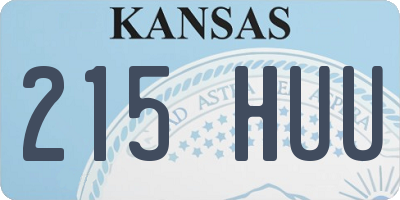 KS license plate 215HUU