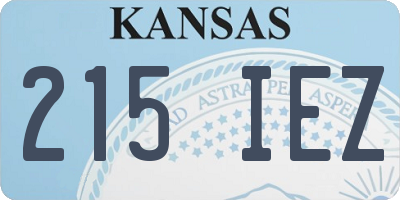 KS license plate 215IEZ