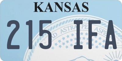 KS license plate 215IFA