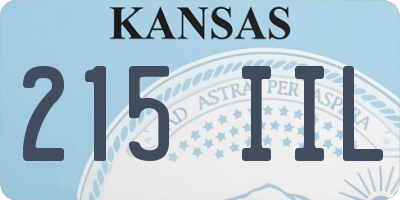 KS license plate 215IIL