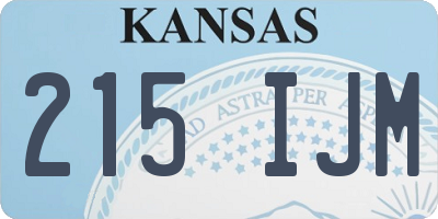 KS license plate 215IJM