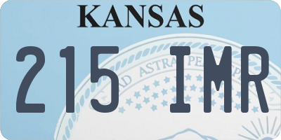 KS license plate 215IMR