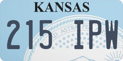 KS license plate 215IPW