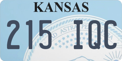 KS license plate 215IQC