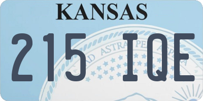 KS license plate 215IQE