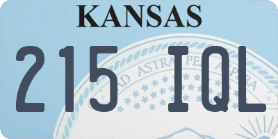 KS license plate 215IQL