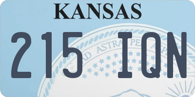 KS license plate 215IQN