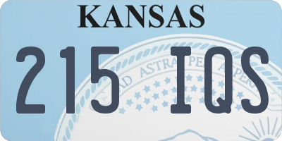 KS license plate 215IQS