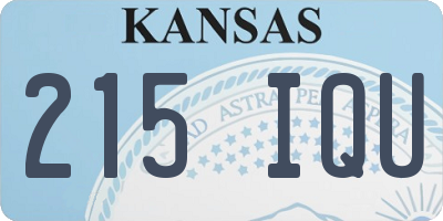 KS license plate 215IQU