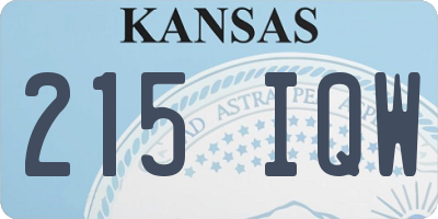 KS license plate 215IQW