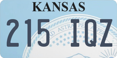 KS license plate 215IQZ