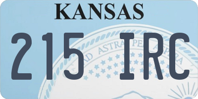 KS license plate 215IRC