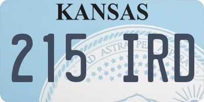 KS license plate 215IRD