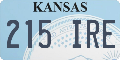 KS license plate 215IRE