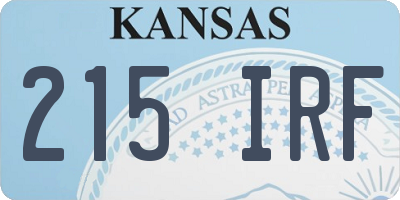 KS license plate 215IRF
